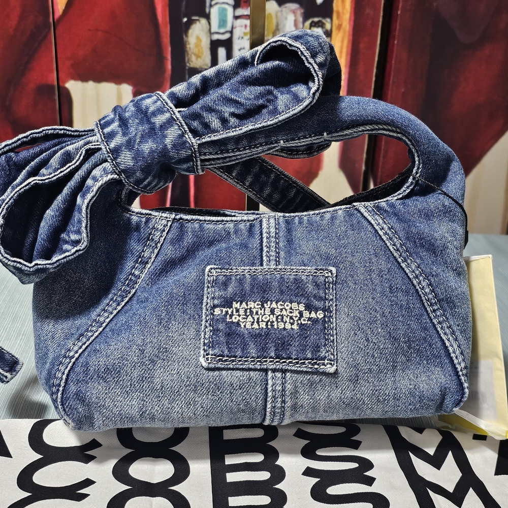 Marc Jacobs Denim Sack Bag with Pouch - Picture 11 of 12